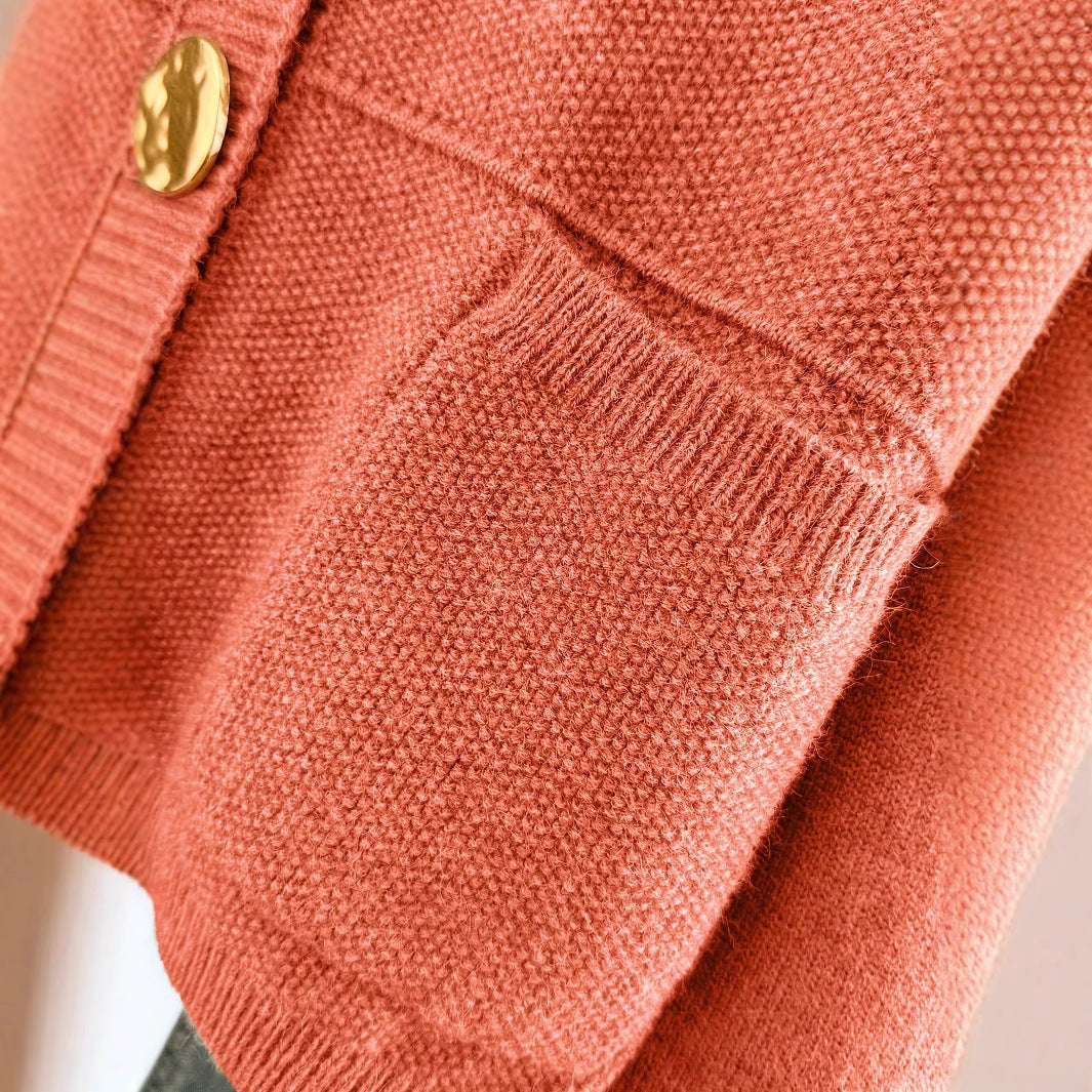 Solid Color Fashion Street Versatile Thick Needle Sweater Cardigan