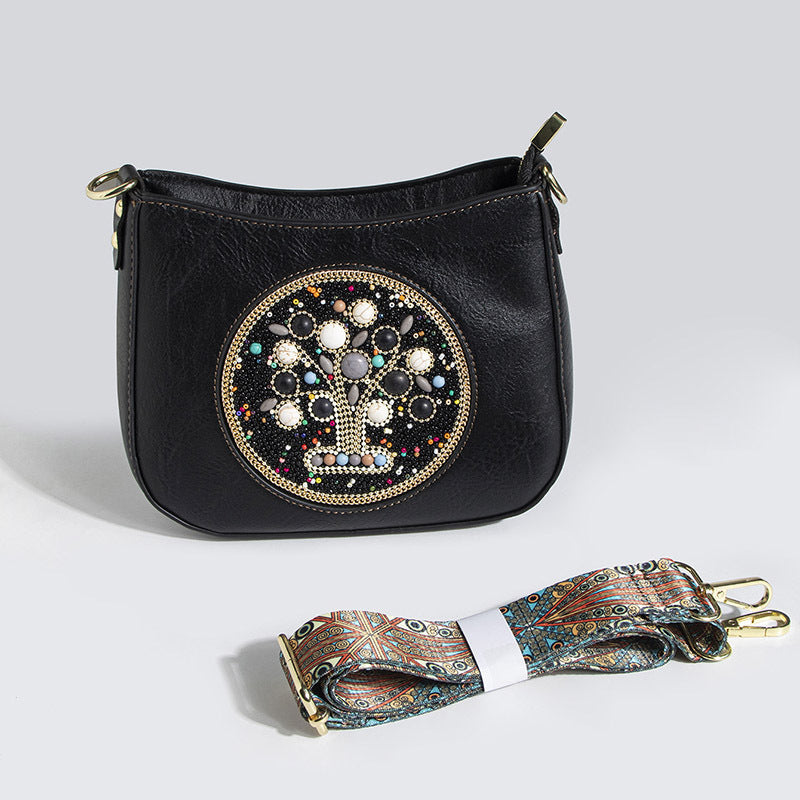 Bead Turquoise Ethnic Style Tote Bucket Shoulder Crossbody Bag