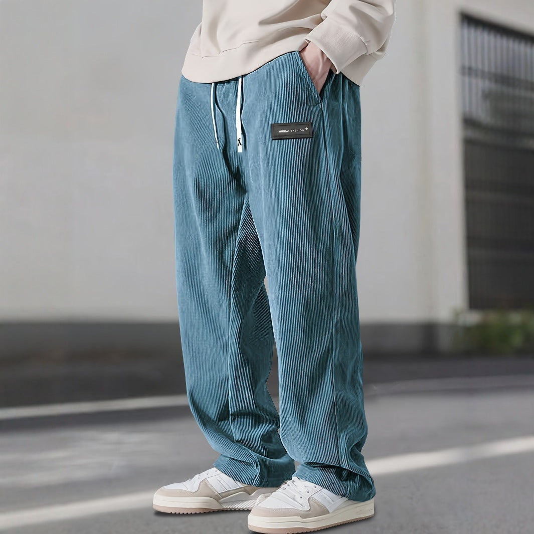 Fashionable European-style American-style Draping Straight Corduroy Trousers