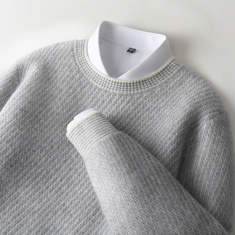 New Round Neck Woolen Sweater Men&