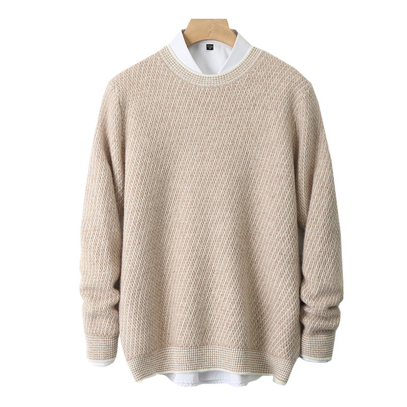 New Round Neck Woolen Sweater Men&