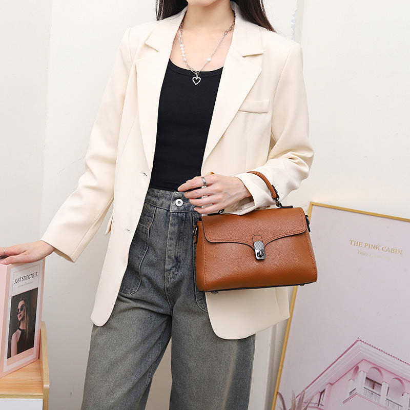 First Layer Cowhide Casual Handheld Versatile Crossbody Bag