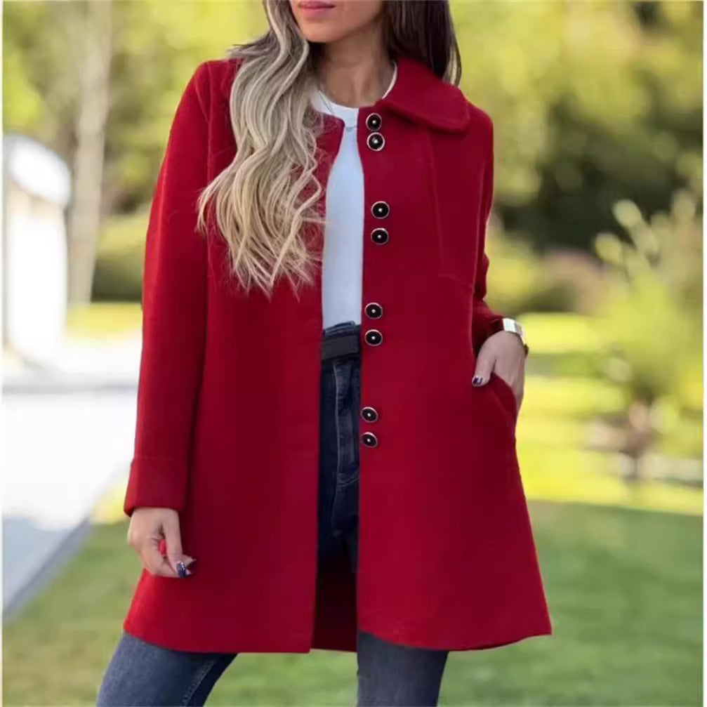 Polar Fleece Autumn And Winter Single-breasted Woolen Coat