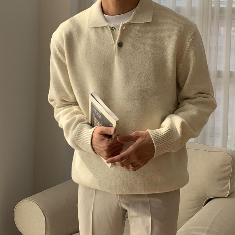 Lapel Polo Sweater Men&