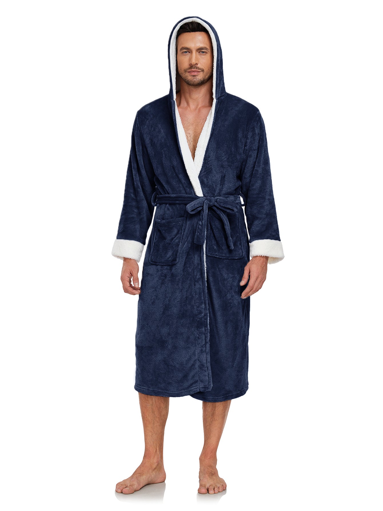 RONGTAI Ladies Long Fleece Bathrobe