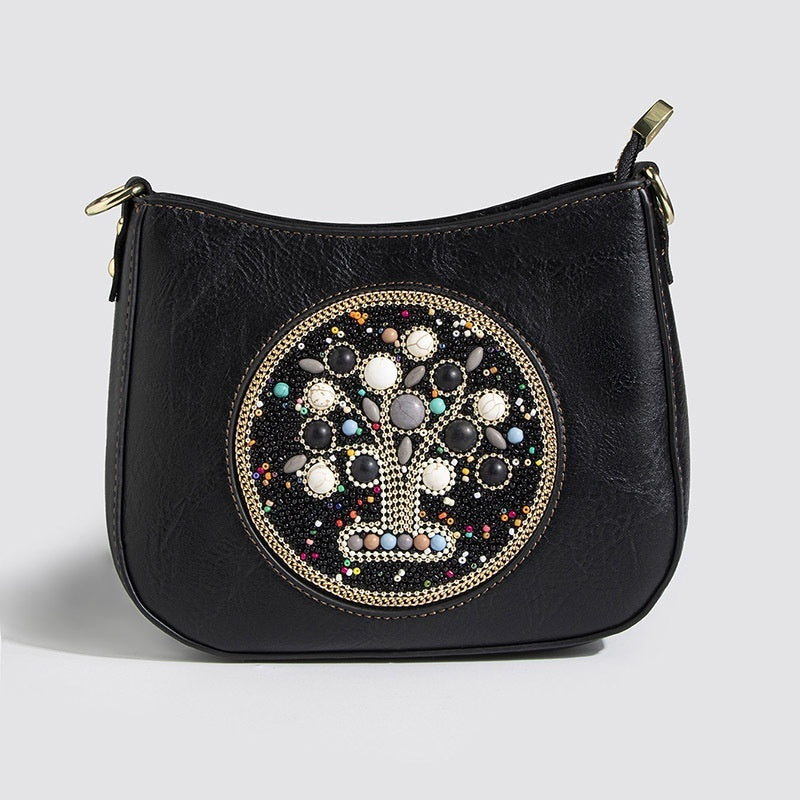 Bead Turquoise Ethnic Style Tote Bucket Shoulder Crossbody Bag