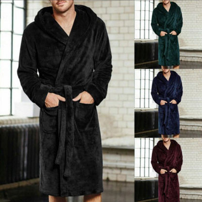 Mens &amp; Ladies Nylon Hooded Bathrobe