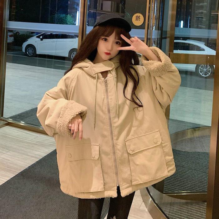 Thickened Double-sided Lamb Wool Coat For Women