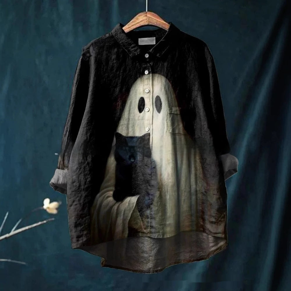 Round Neck Shirt Vintage Printed Shirt