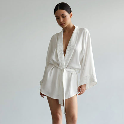 White Textured Nightgown Women&