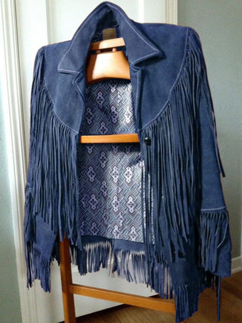 Suede Tassel Long-sleeved Ethnic Jacket
