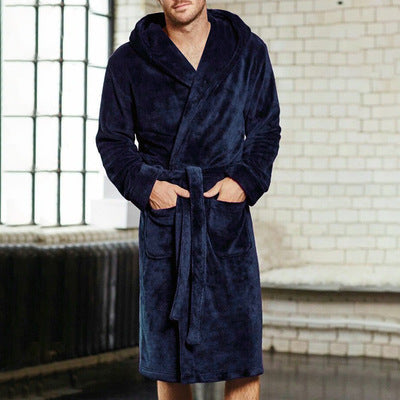 Mens &amp; Ladies Nylon Hooded Bathrobe