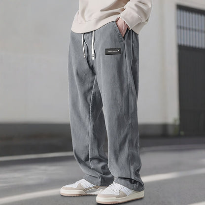 Fashionable European-style American-style Draping Straight Corduroy Trousers