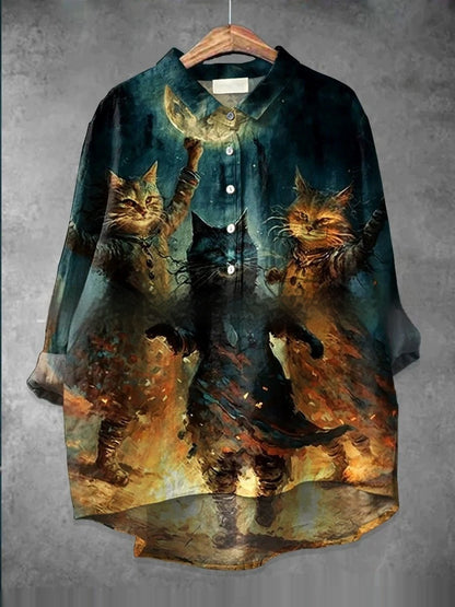 Round Neck Shirt Vintage Printed Shirt