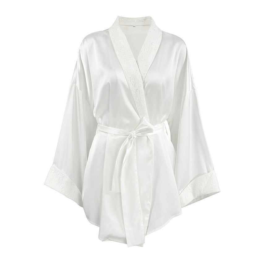 White Textured Nightgown Women&