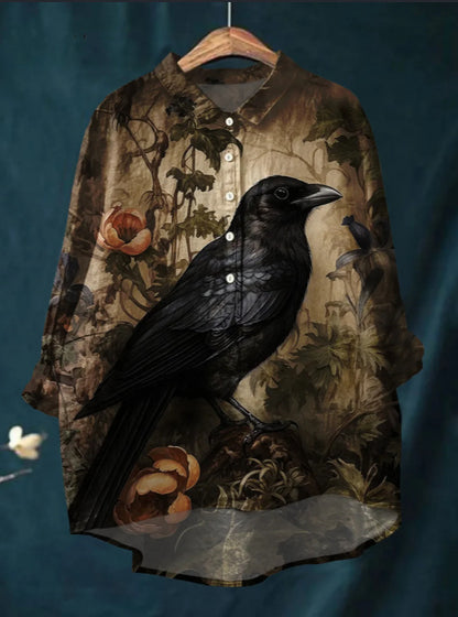 Round Neck Shirt Vintage Printed Shirt