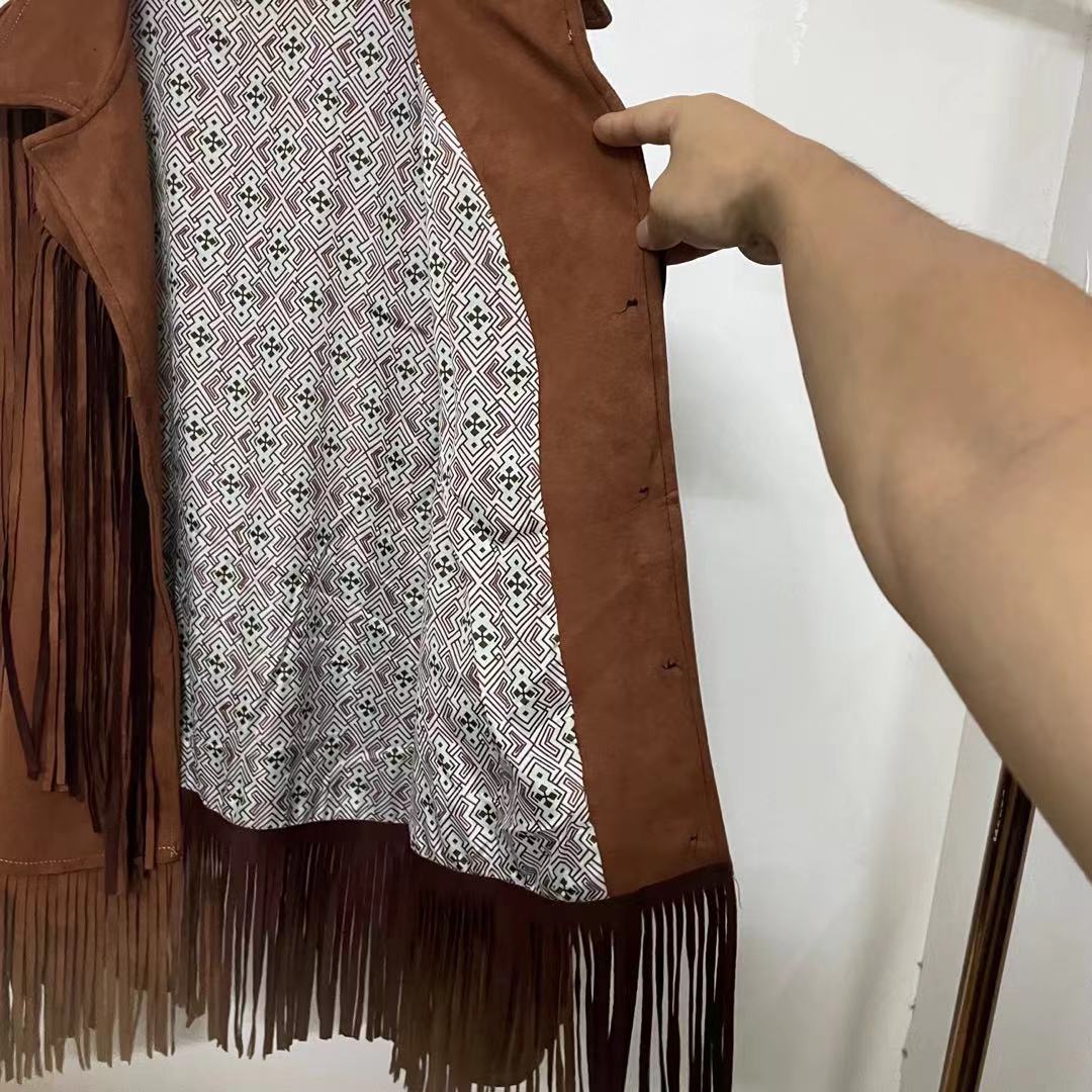 Suede Tassel Long-sleeved Ethnic Jacket