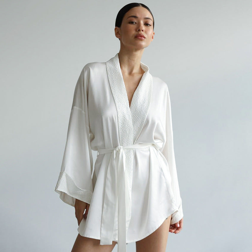 White Textured Nightgown Women&