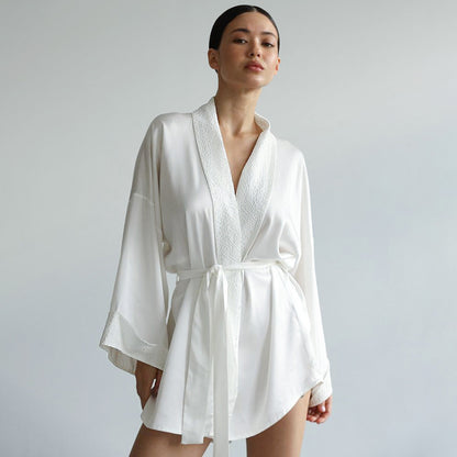 White Textured Nightgown Women&