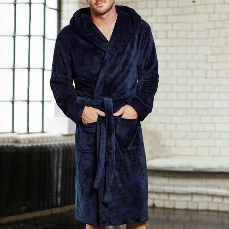 Mens &amp; Ladies Nylon Hooded Bathrobe