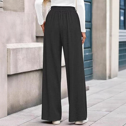 Solid Color Straight-leg Wide-leg Pants Women