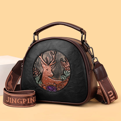 Retro Embossing Large Capacity Women&