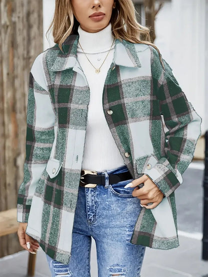 Flannel Thickened Casual Fashion All-matching Plaid Shirt Outside