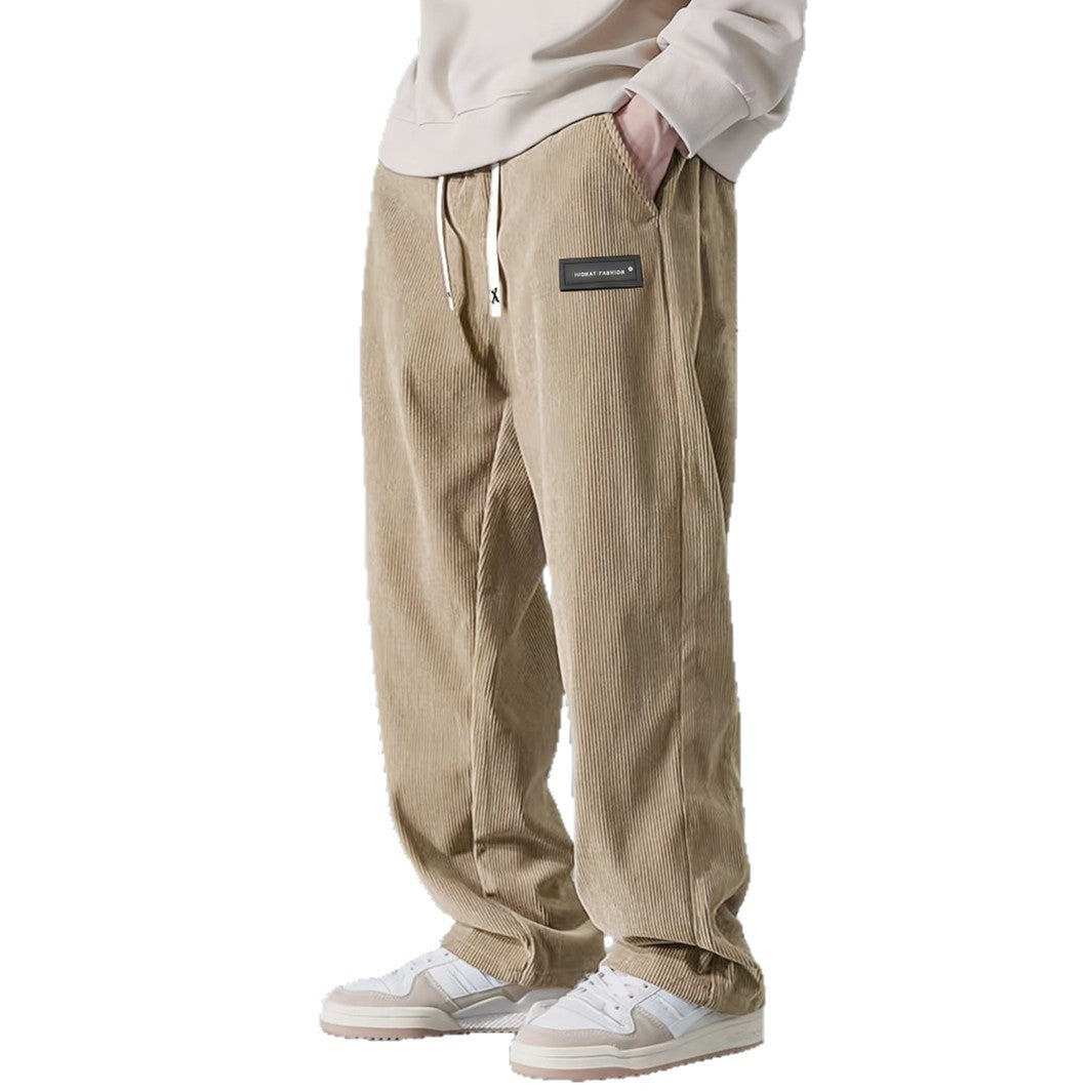 Fashionable European-style American-style Draping Straight Corduroy Trousers