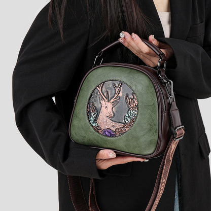 Retro Embossing Large Capacity Women&