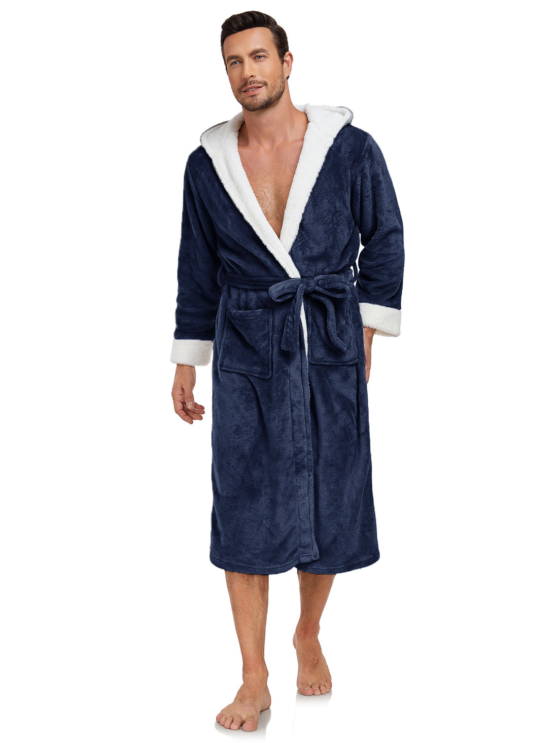 RONGTAI Ladies Long Fleece Bathrobe