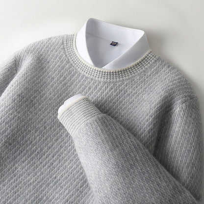 New Round Neck Woolen Sweater Men&