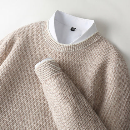New Round Neck Woolen Sweater Men&