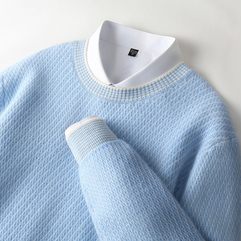 New Round Neck Woolen Sweater Men&