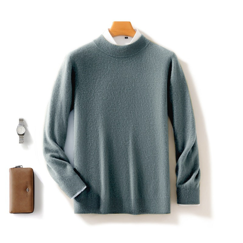 Thickened Half-height Sweater Solid Color Knitted Base Cardigan Warm Top