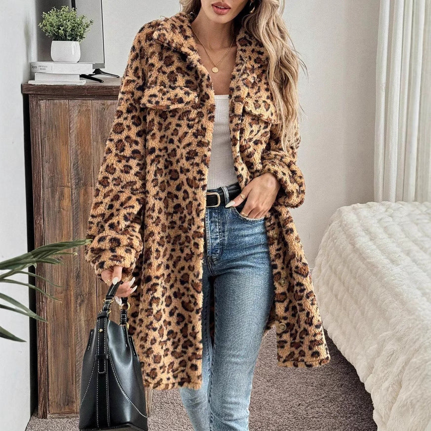 Double-sided Plush Casual Cardigan Long Coat For Women