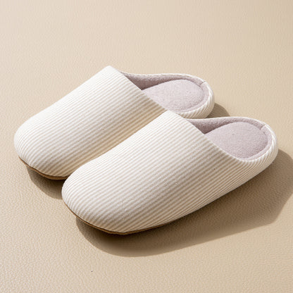 Home Wooden Floor Soft Bottom Deerskin Velvet Bottom Warm Couple Slippers