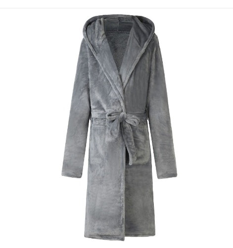 Mens &amp; Ladies Nylon Hooded Bathrobe