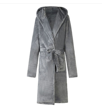 Mens &amp; Ladies Nylon Hooded Bathrobe