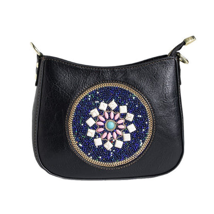 Bead Turquoise Ethnic Style Tote Bucket Shoulder Crossbody Bag