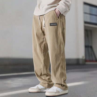 Fashionable European-style American-style Draping Straight Corduroy Trousers