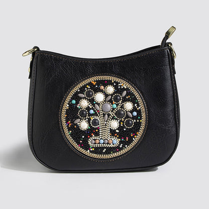 Bead Turquoise Ethnic Style Tote Bucket Shoulder Crossbody Bag