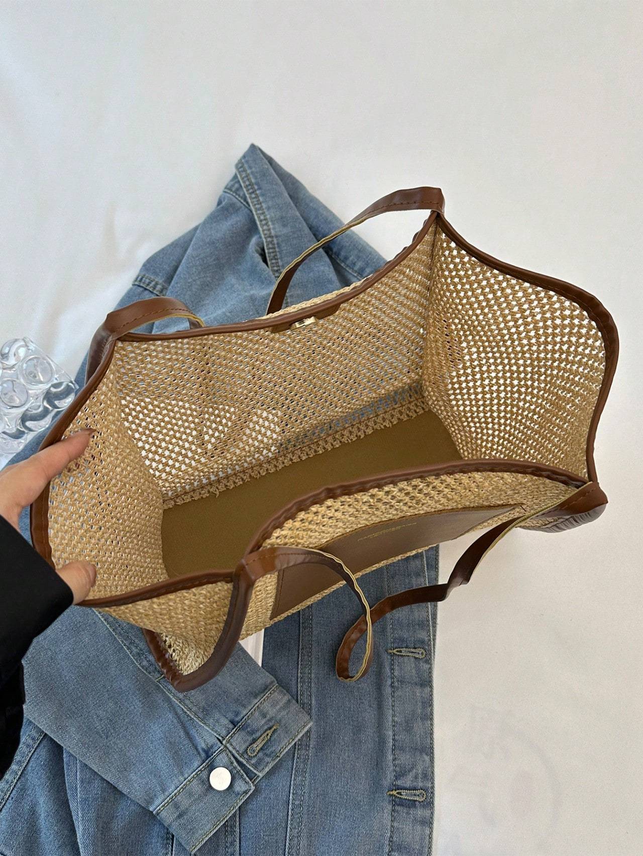 Braided Large-capacity Fashionable Korean Handbag New Versatile Ins Casual And Stylish Shoulder Tote Bag