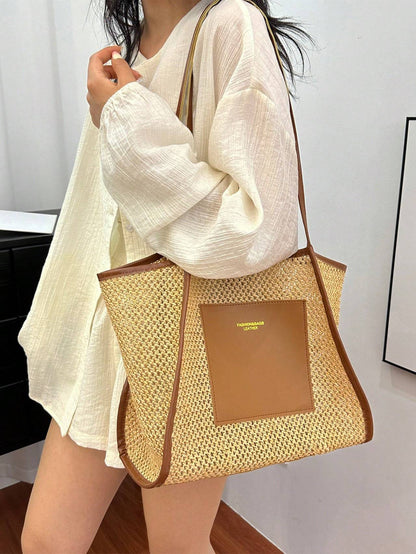Braided Large-capacity Fashionable Korean Handbag New Versatile Ins Casual And Stylish Shoulder Tote Bag