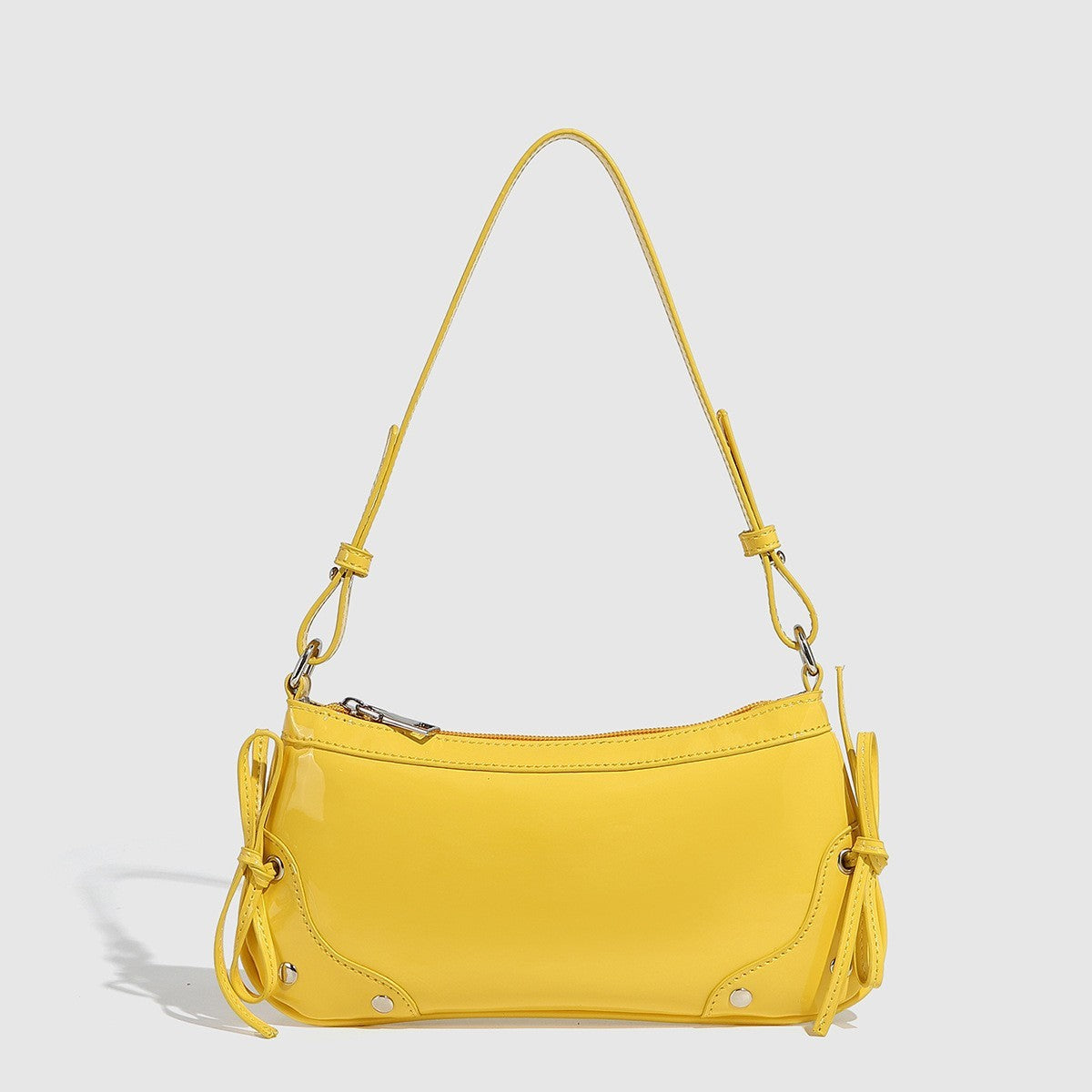 Solid Color Underarm Bag Shoulder Bag Double Bow Small Square Bag