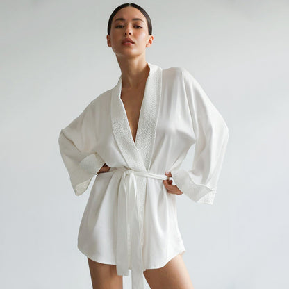 White Textured Nightgown Women&