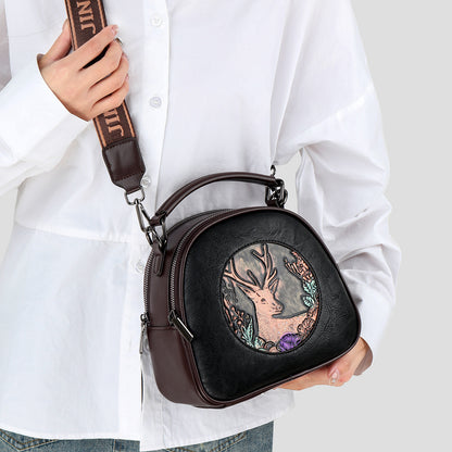 Retro Embossing Large Capacity Women&