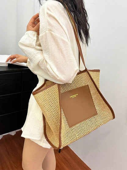 Braided Large-capacity Fashionable Korean Handbag New Versatile Ins Casual And Stylish Shoulder Tote Bag