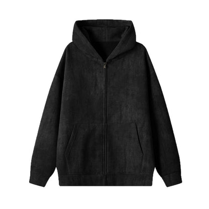 American Retro Tie-dyed Hooded Plus Size Sweater Coat For Men