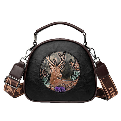 Retro Embossing Large Capacity Women&