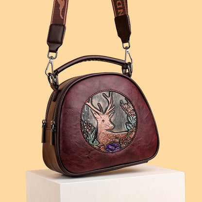 Retro Embossing Large Capacity Women&